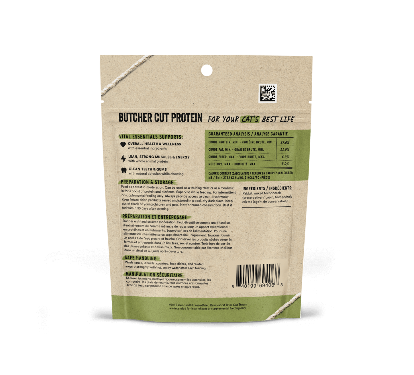 Vital Essentials Freeze-Dried Rabbit Bites Cat Treats